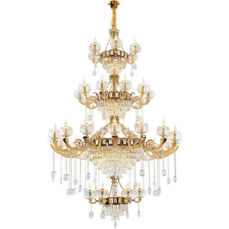 复式楼大吊灯欧式别墅挑空客厅水晶灯奢华大气酒店楼中楼大厅灯具