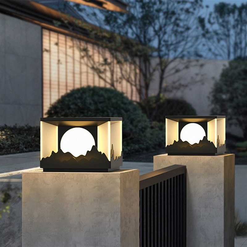 太阳能柱头灯户外庭院门柱灯别墅大门柱子灯围墙灯高级院墙立柱灯