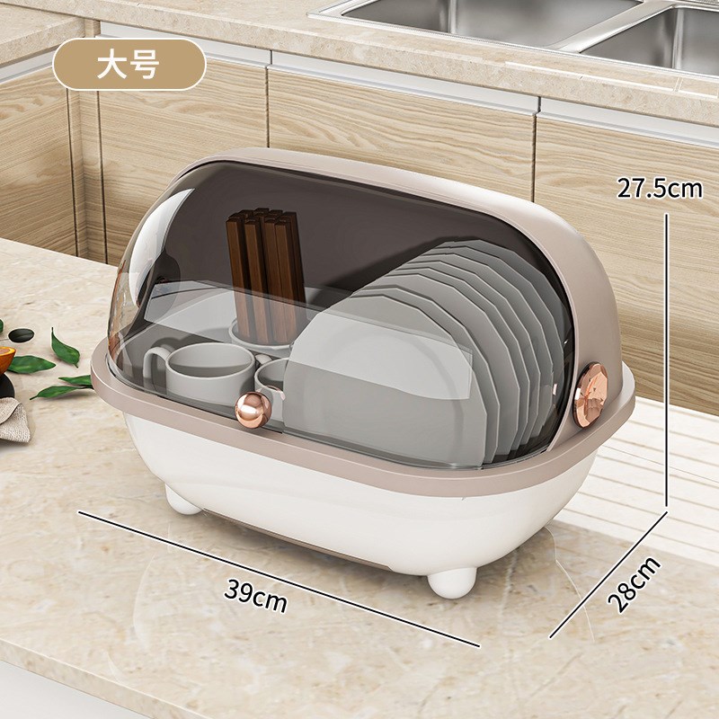 碗筷收纳盒碗柜带盖装餐具碗盘箱放碗家用置物厨房碗架沥水碗碟架