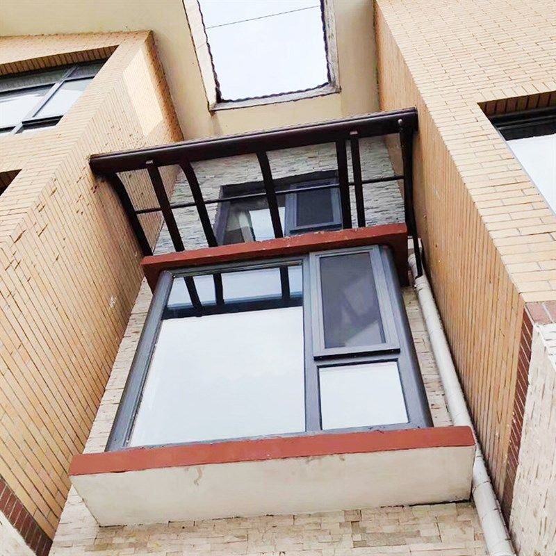 铝合金雨棚窗台雨棚厂家订货庭院透明遮阳棚阳台雨棚耐力板供应