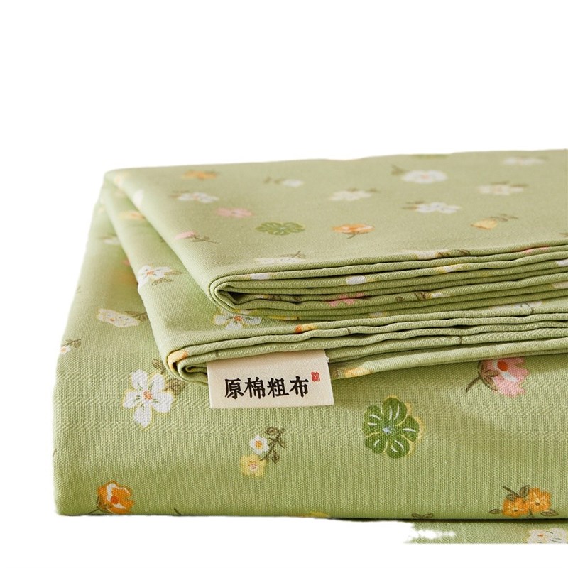 新款床单单件加厚老粗布亚麻棉麻被单宿舍单人学生三件套工厂