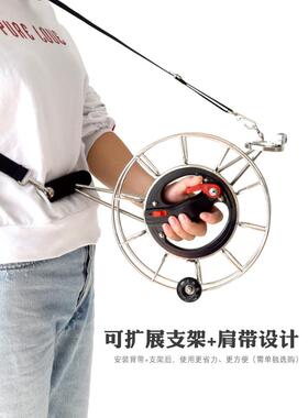 手握轮风筝线静音成人刹车轴承新款轮带不锈钢高档大19线轴万向轮