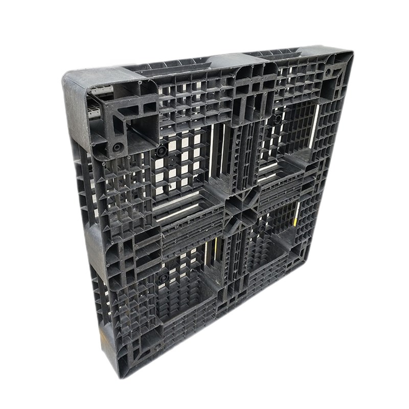 黑色塑料卡板1210长方形网格田字塑胶托盘出口地台板货柜栈板