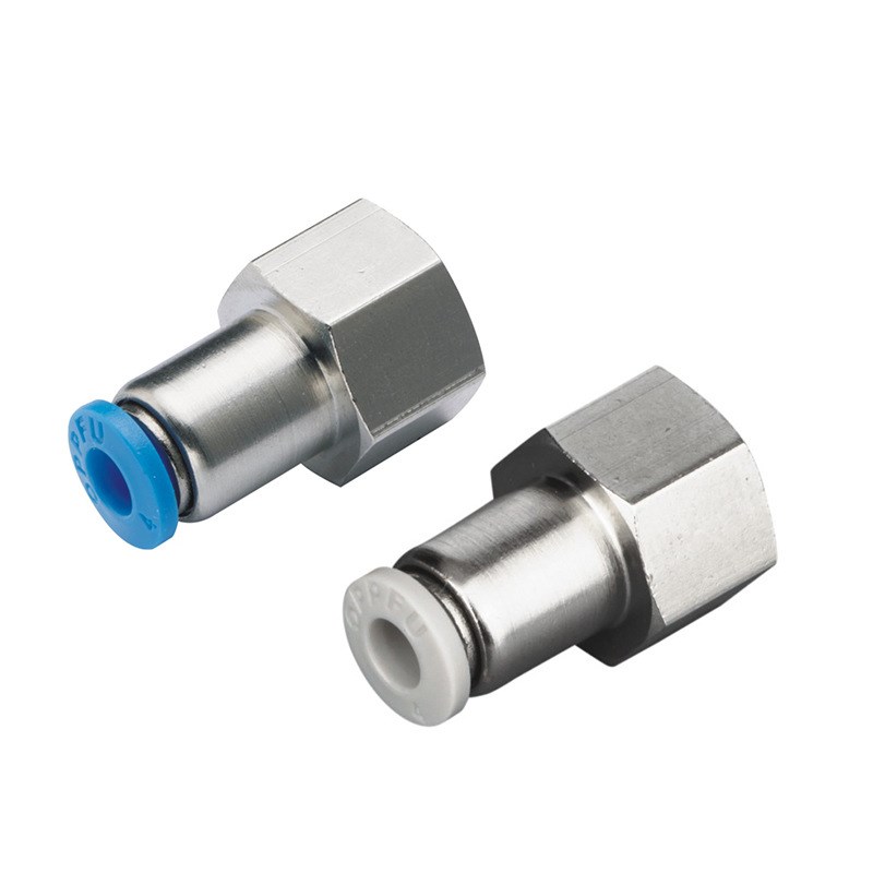 气动接头PCF4/6/8/10-M5/01/02/03/04螺纹全铜PU直通快速气管接头