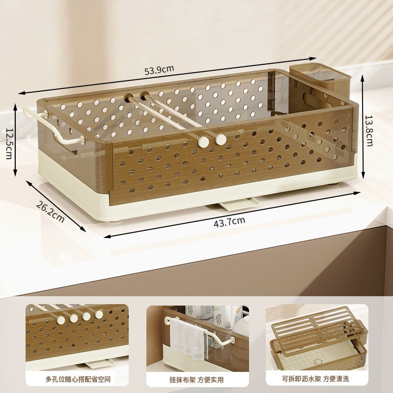 家用厨房台面塑料收纳沥水碗柜碗碟餐具整理碗架新款装碗筷收纳盒