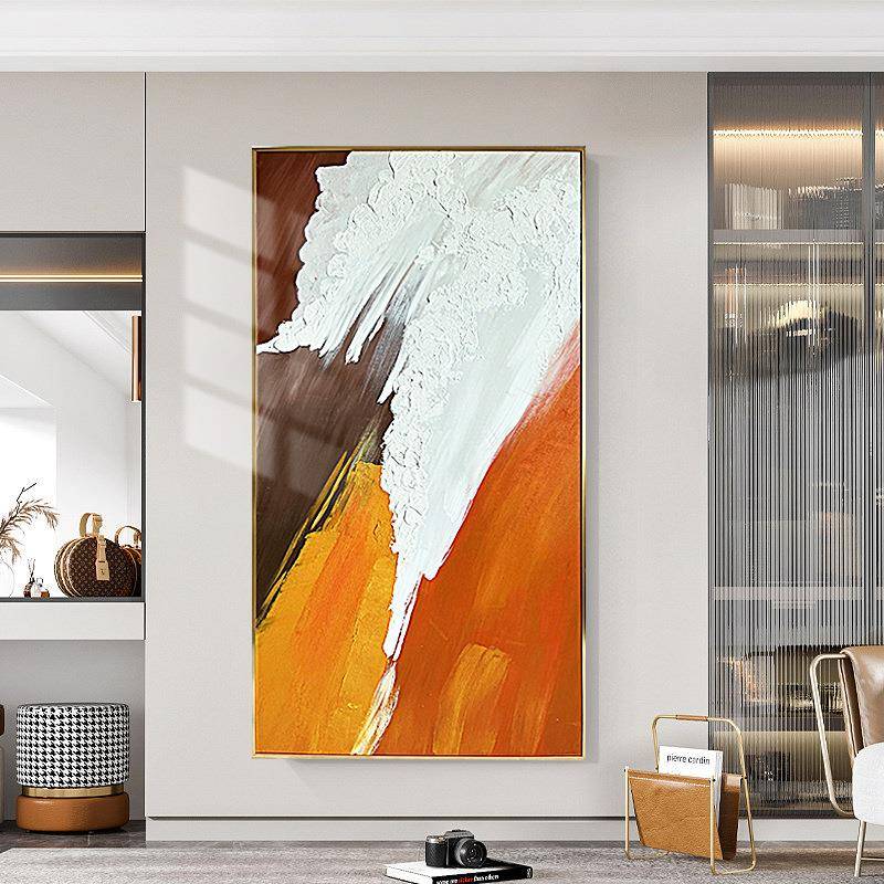 简客装厅饰画大尺肌5212寸风景手绘理油画轻奢沙发约背景画玄关极