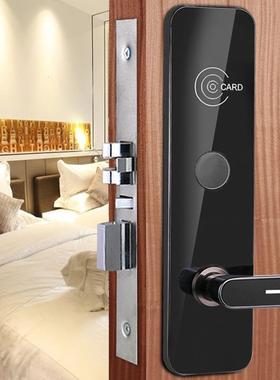 厂家直酒店智能锁锌合金IDIC公寓刷卡锁应半自动民门宿黑色GBT-FK
