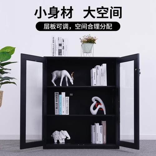 公室文件铁办皮柜矮玻柜资料档案柜推拉柜移门储物柜璃拆装矮柜门