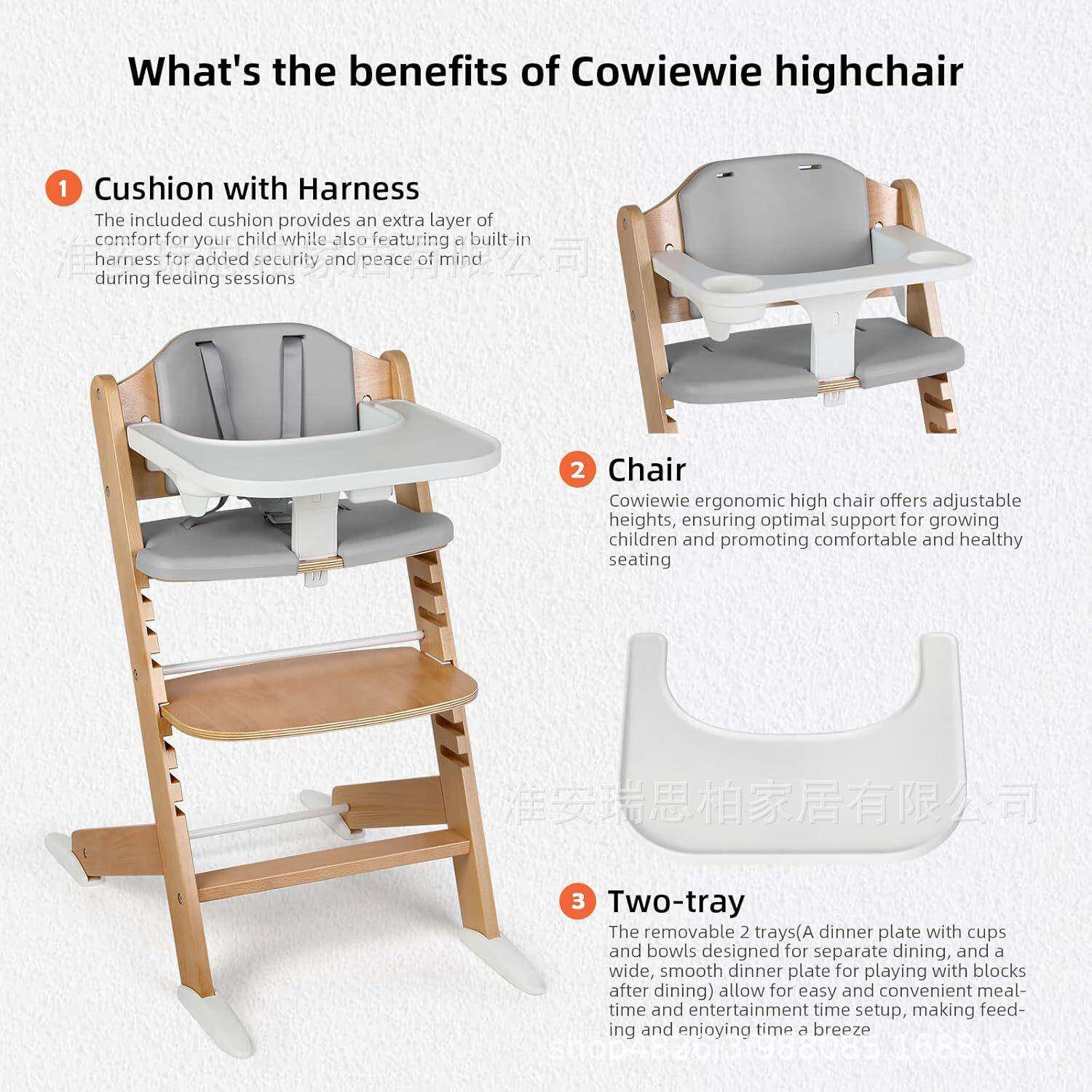 童76成饭长餐带椅安全吃坐垫儿折叠实木可折叠餐椅出口