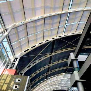 玻璃房遮顶阳棚智能电动阳帘天蓬帘青海商场光房顶隔热遮厂0211光