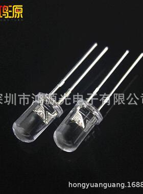 5m阳黄光灯珠5圆头高亮UXK暖白光短脚直插式灯f珠lem太d发光二极