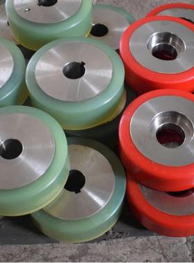 生种产各45475P钢包胶轮聚氨酯#主动轮从动U滚轮磨擦脚轮耐磨不脱