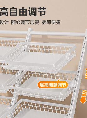 可移动生鲜超市果蔬货架DD102166展示多架放店菜架水果店阶梯式加