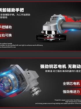 无刷电角磨机线打磨机多MRY功无能割机抛光切机充锂电磨光机手磨