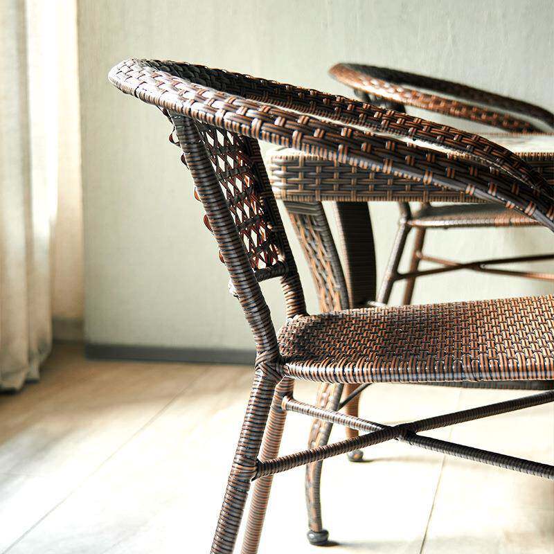 靠背椅桌14385椅编织庭院小腾简阳约外子休闲室台家用户藤椅单外