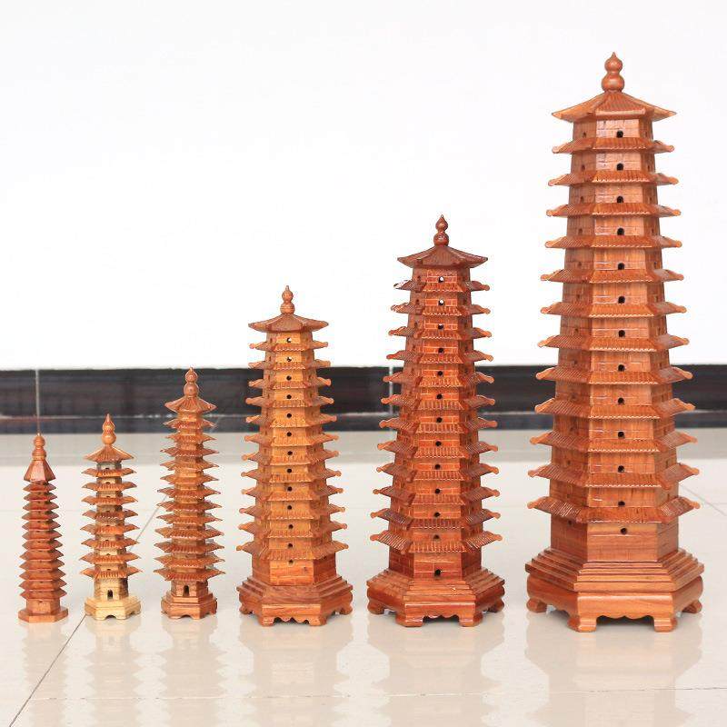 桃3层木文1昌塔公学习进修书桌办室GAF摆件,家居饰品,木雕,淘宝优惠券,粉丝福利购,淘宝优惠卷