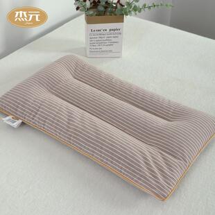 ?荞家皮纺臻柔纯F75T5M56麦水洗枕草芯花护颈枕头荞麦单人成人一