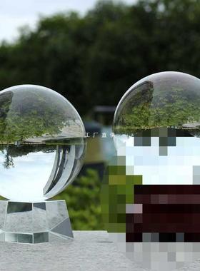 黄白水球摆透明圆球人件造黄色F87T8HH6水晶玻璃晶球装饰品办客厅