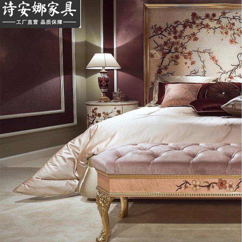 意利贝式壳嵌大奢华雕花双人床法镶式宫廷公81562主欧主卧婚床