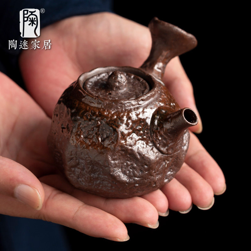 陶迷单人小壶清水柴烧陶瓷小号茶壶窑变陶瓷小容量泡茶具手工锤纹