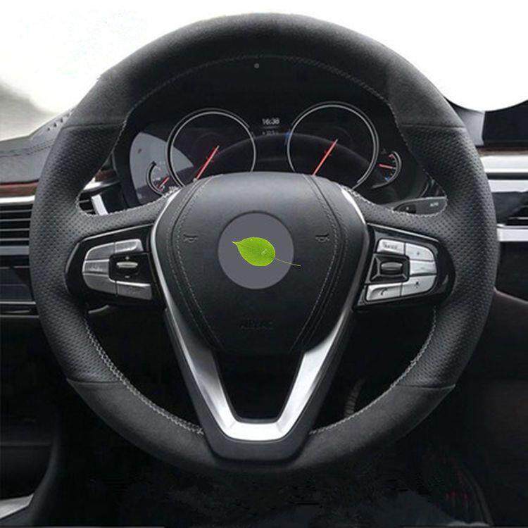 用汽车纤维方耐磨碳向盘套专车499缝专用手通把套包裹塞边四季防