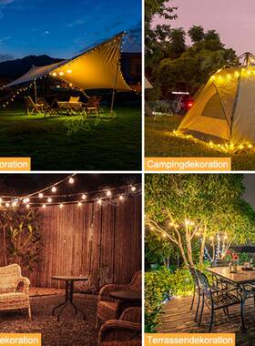 户外G40LED灯彩防阳水台节灯日场串景布置装饰露营球YAY泡氛围串