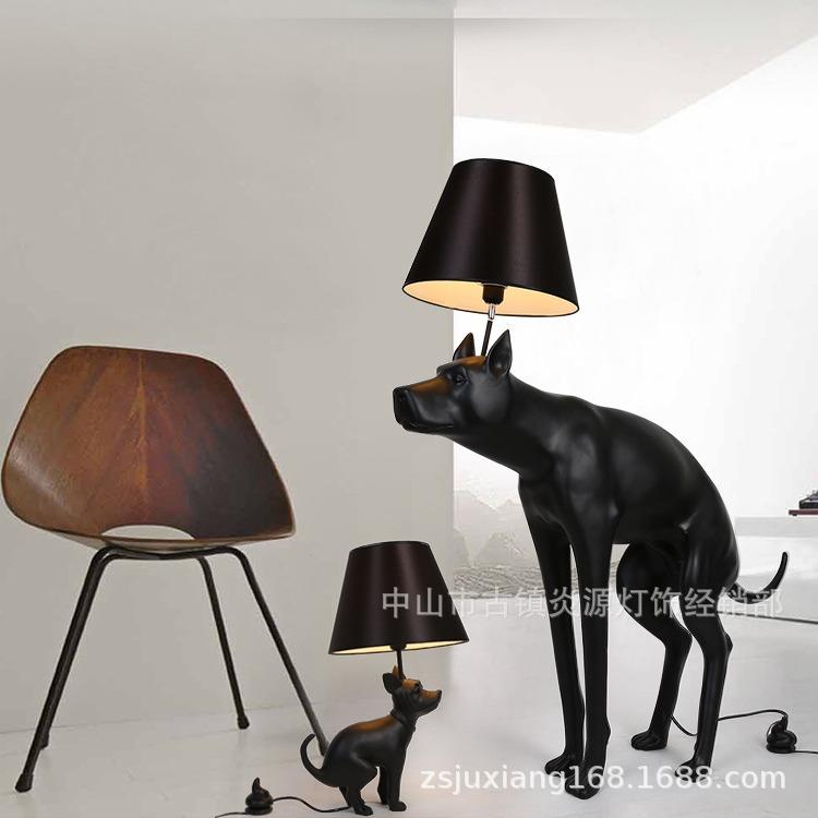 代简约儿客厅落地灯BXV可爱屎小拉狗餐厅童房卧室艺术个现性灯具