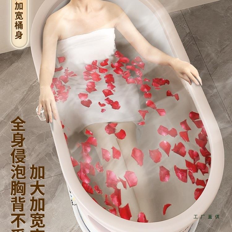 安装F97TT577成人泡澡桶家浴用折叠浴缸免童洗澡桶浴桶大人圆形全