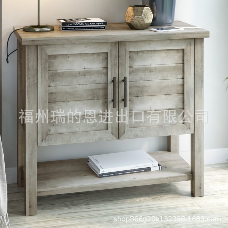 厂家直供木制储物柜浴室卧室客厅阳台花园双门百叶门储物柜水洗白