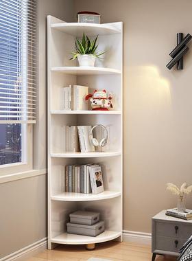 全实厅木书架置物GVH架落地转角柜客墙角储物柜三角形角室落卧边