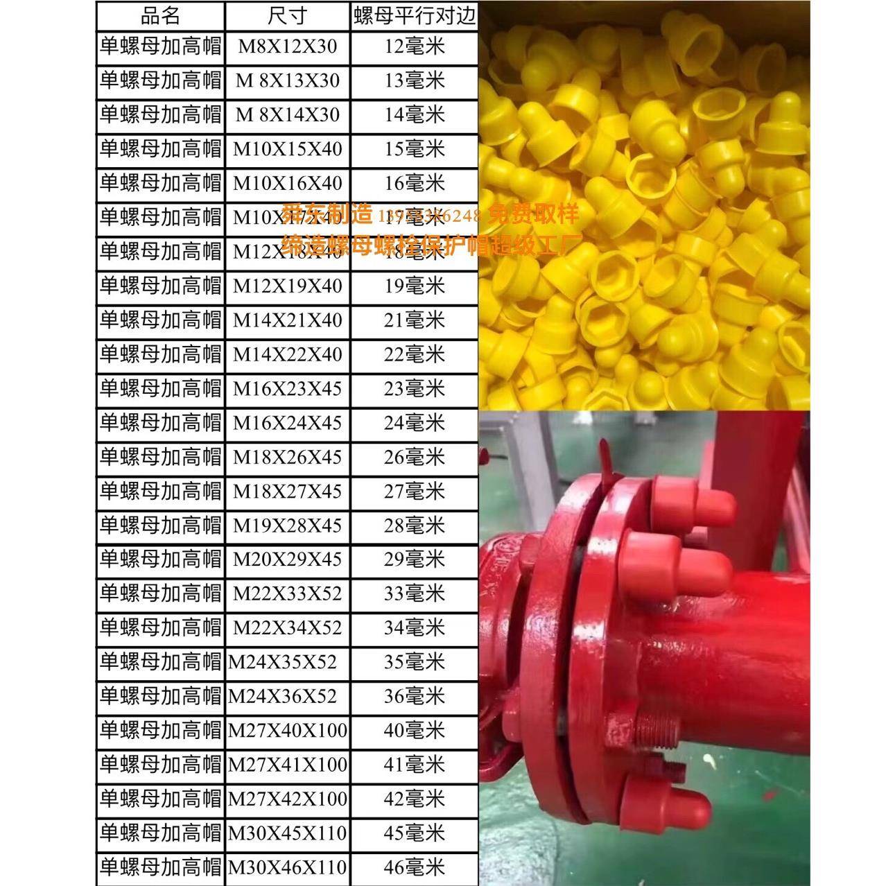 六角螺螺母保护罩地螺栓保护套双栓MPV螺母保护帽单螺母保脚护套