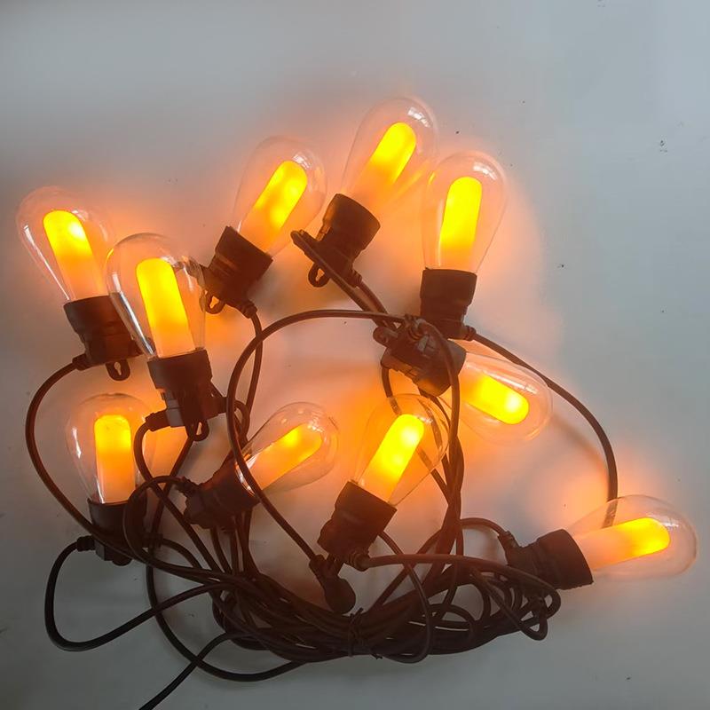 火防复古低压仿真焰灯串户外雨萤火LED线虫上灯串JMX聚会庭院装饰