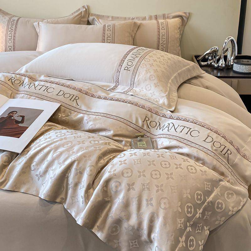 140支贡缎提花四套冰丝凉被套夏季床单丝SIX滑感被笠罩轻奢床床品