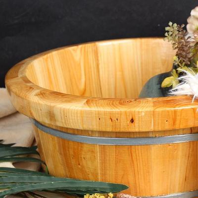 脚盆小木盆水洗泡脚木桶家用实木452矮双浴人加大儿桶童成人足盆