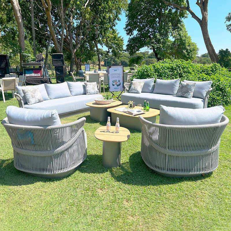 户外藤编沙发柚木庭露花园室外露天防水防台晒休闲院957民宿藤椅