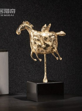 纯铜马摆设工艺礼i品摆饰中式客厅样板间办公室书房书架桌面装饰