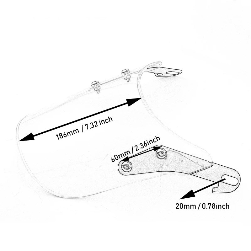 摩托车复古改装配件前挡风玻璃5-7寸通用CG125GN125天俊游侠棍王