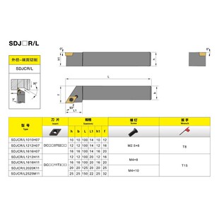 93度数控刀杆外圆车刀柄SDJCL/SDJCR1010/1212/1616/H07配DCMT07