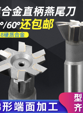 镶合金直柄燕尾槽铣刀45/60度钨钢16 20 25 30 50焊接YG8燕尾刀