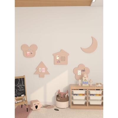 毛毡板照片墙儿童房背景墙幼儿园走廊环创主题墙自粘装饰画展示板