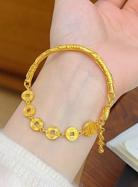 五帝钱币五路财神半镯