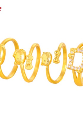 可爱卡通KT猫食指戒甜美可调节