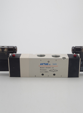 亚德客电磁气阀4V430-15二位五通AC220V DC24V 单电控换向阀