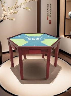 实木仿古五边边棋牌桌掼蛋级角够六桌子狗腿斗地主保皇五CXR桌子