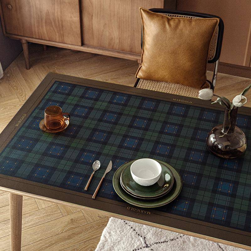 格子系列皮桌几垫桌布防水防F765997T油免洗餐桌垫革茶桌垫电视面