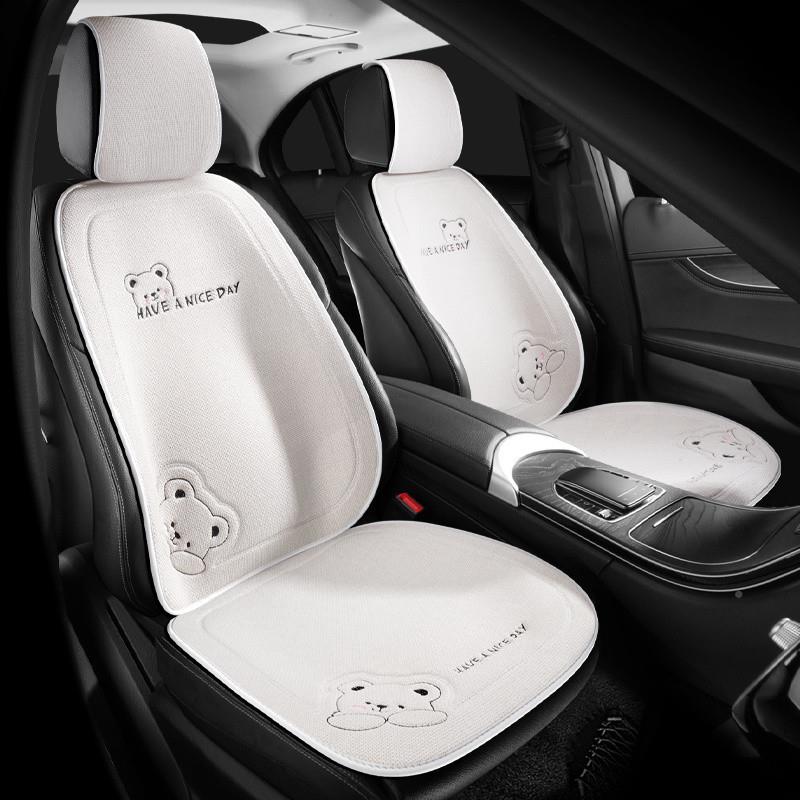 R4V汽车坐子垫单片垫亚麻冬通季卡通后排座垫网车红m2Hh2cdj垫四