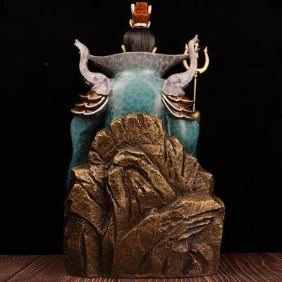 铜石敢人物神像摆大号泰山用石855敢当彩绘铜像家当家居供件养工