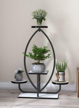 RIJ艺多置物架阳台新款绿铁箩花肉多室内落地带轮层摆花办公室花