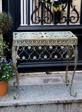 户外美式铁艺花架架花花庭院阳KKZ台复古花园子盆室外多肉置物架