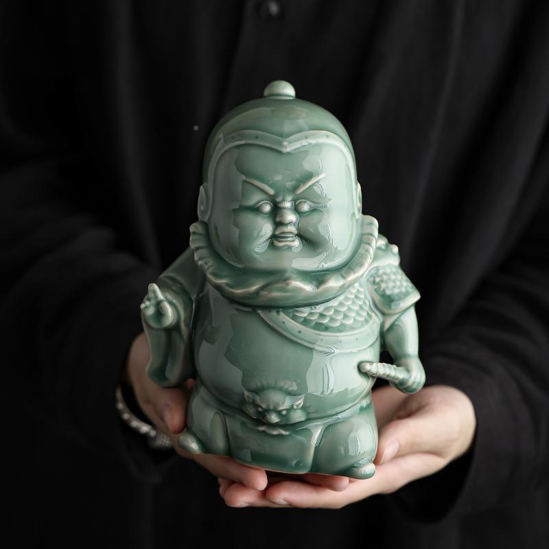 摆桌面道件陶瓷创茶意京剧无品牌/名角中式大号陶茶瓷宠茶桌摆件